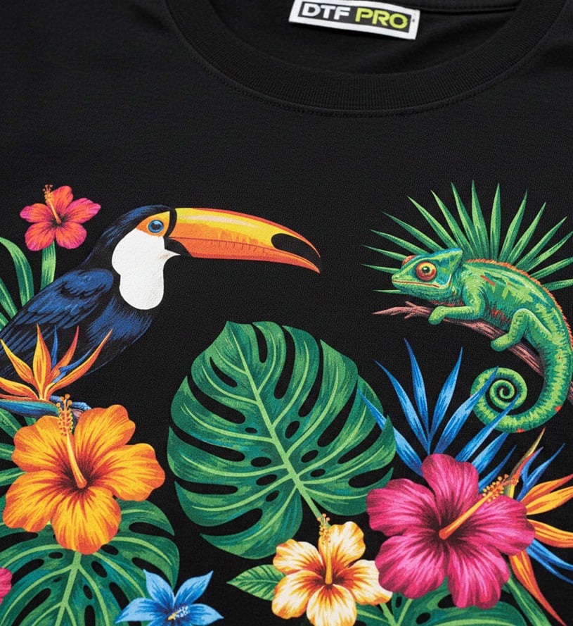 DTF-heat-transfer-on-Black-tshirt